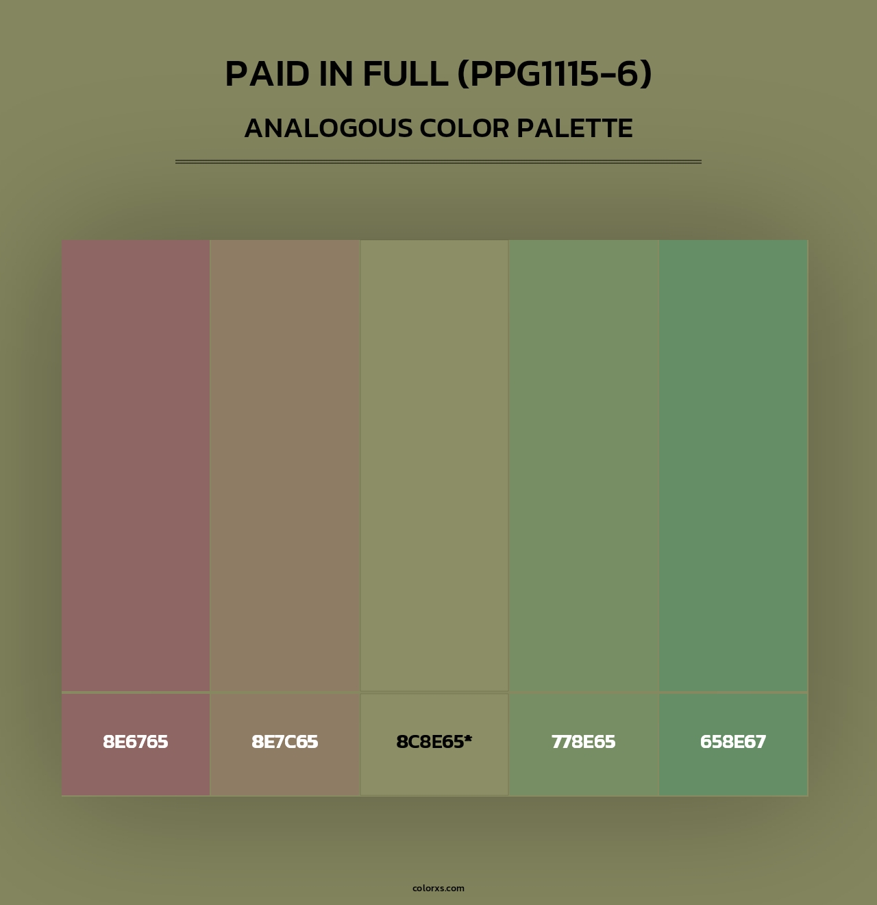 Paid In Full (PPG1115-6) - Analogous Color Palette
