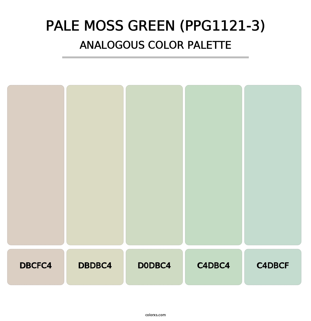 Pale Moss Green (PPG1121-3) - Analogous Color Palette