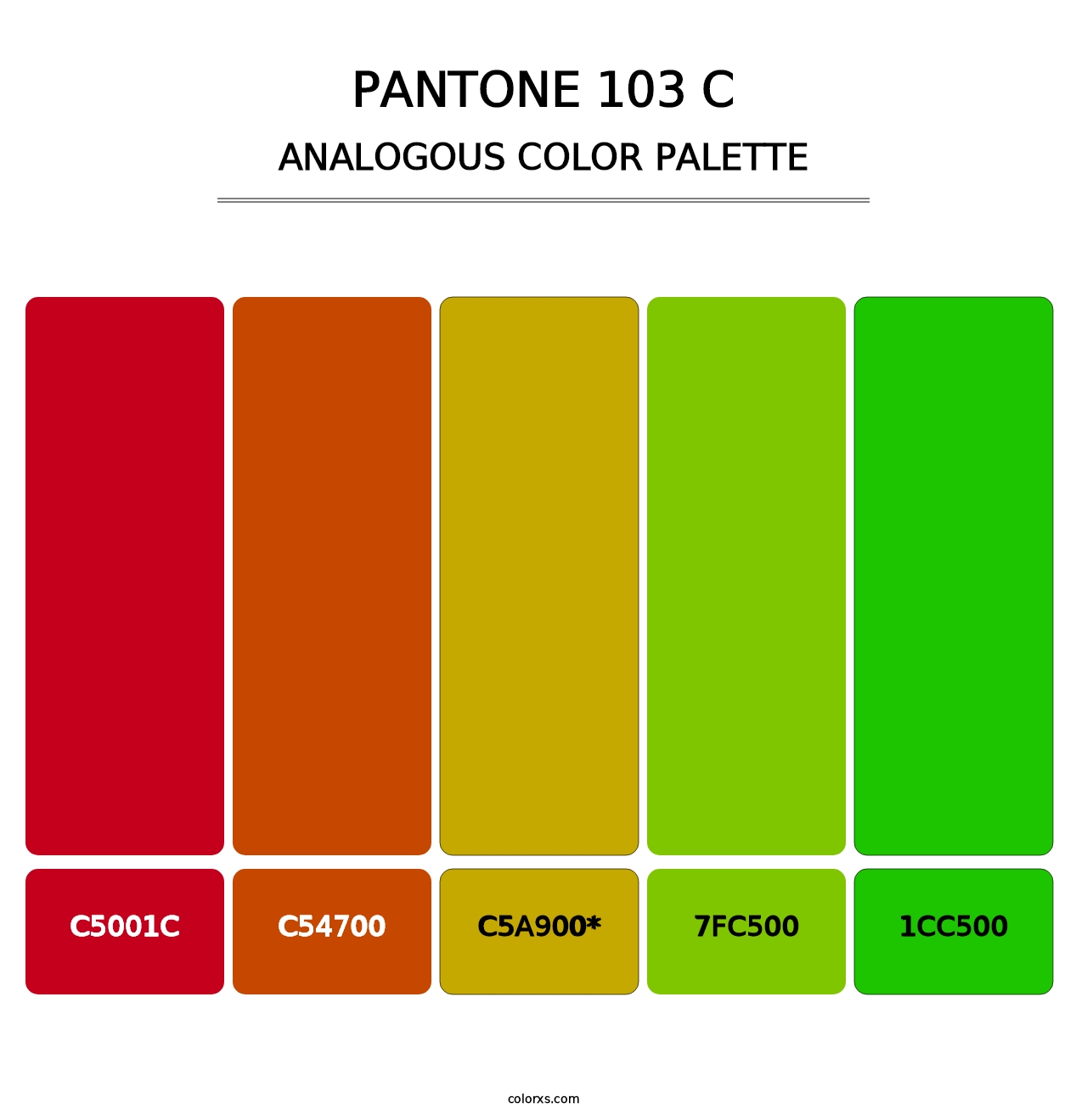PANTONE 103 C - Analogous Color Palette
