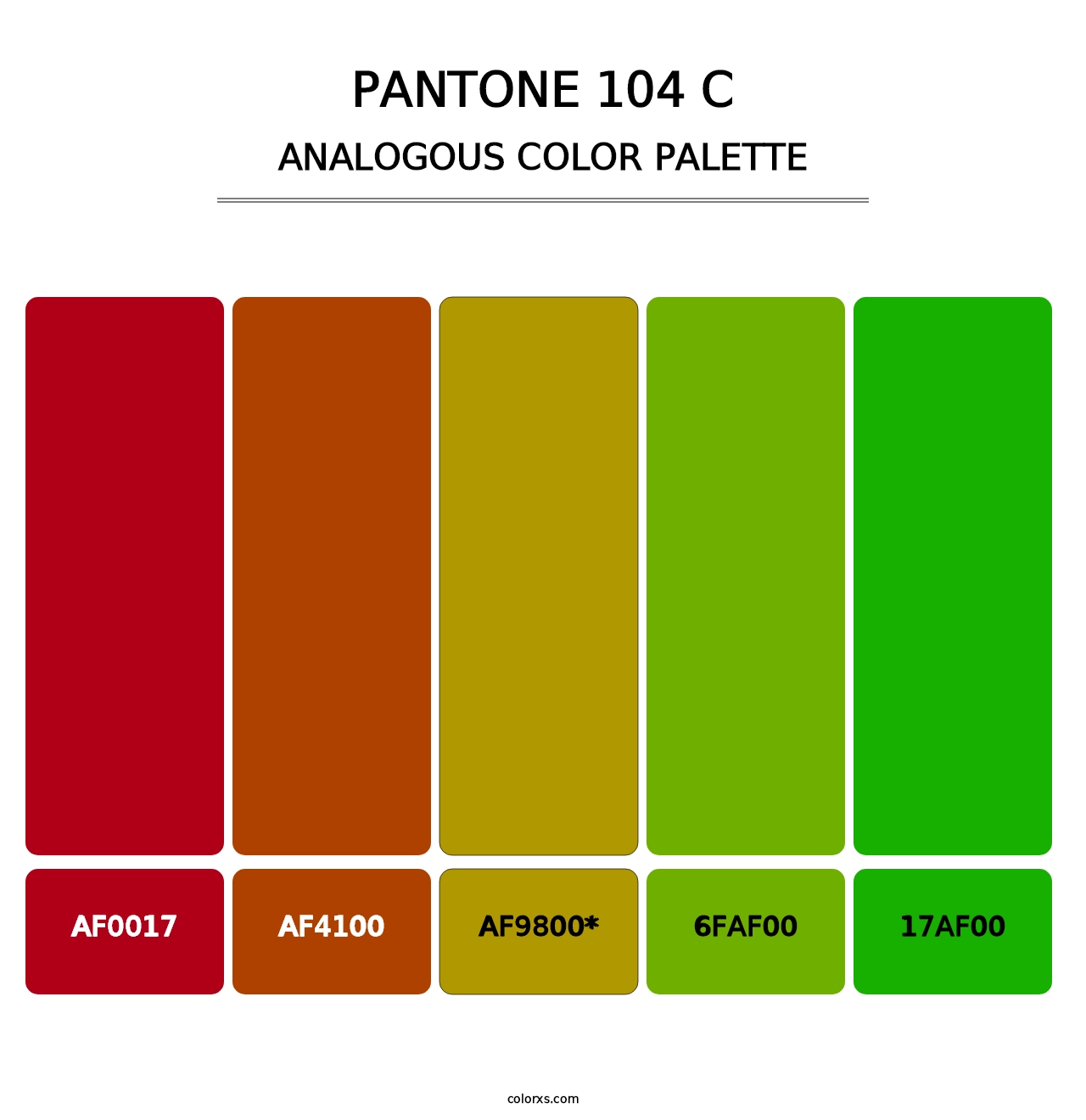 PANTONE 104 C - Analogous Color Palette