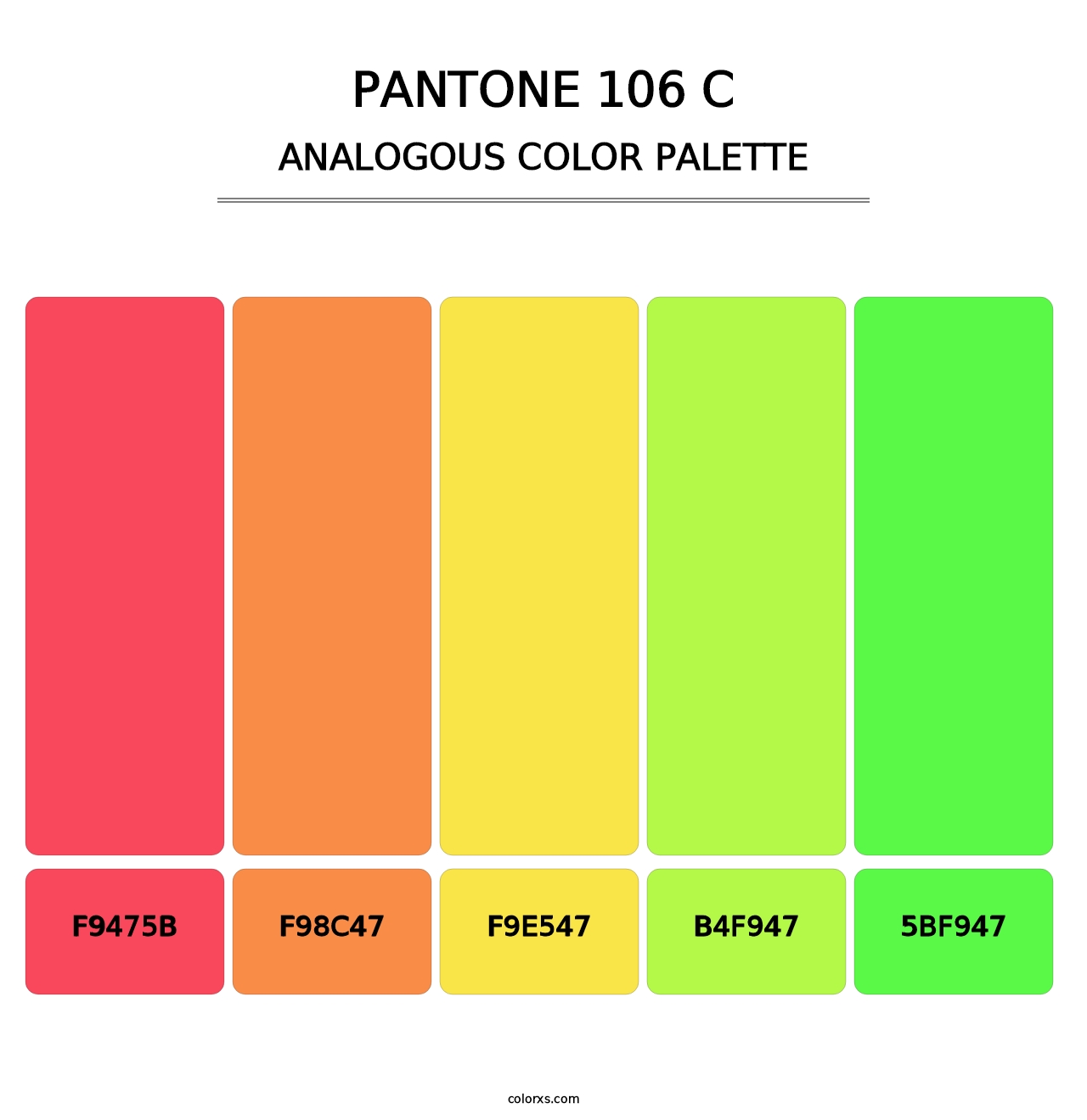 PANTONE 106 C - Analogous Color Palette