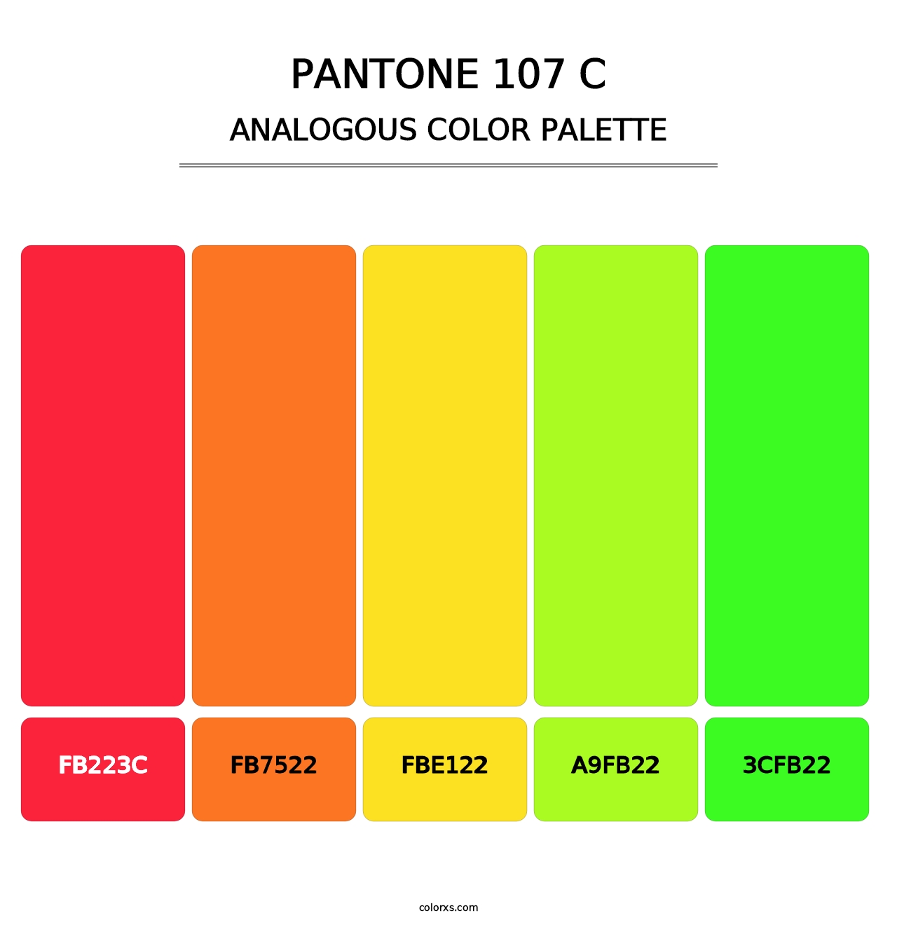 PANTONE 107 C - Analogous Color Palette
