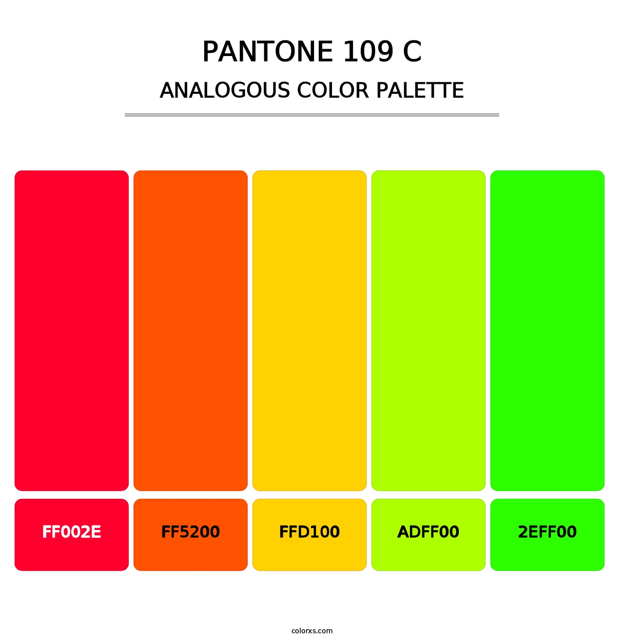 PANTONE 109 C - Analogous Color Palette