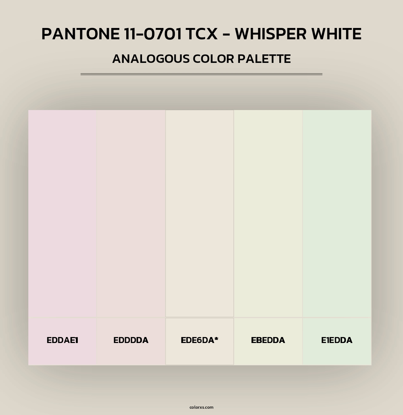 PANTONE 11-0701 TCX - Whisper White - Analogous Color Palette