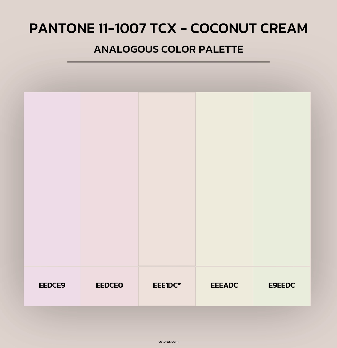 PANTONE 11-1007 TCX - Coconut Cream - Analogous Color Palette