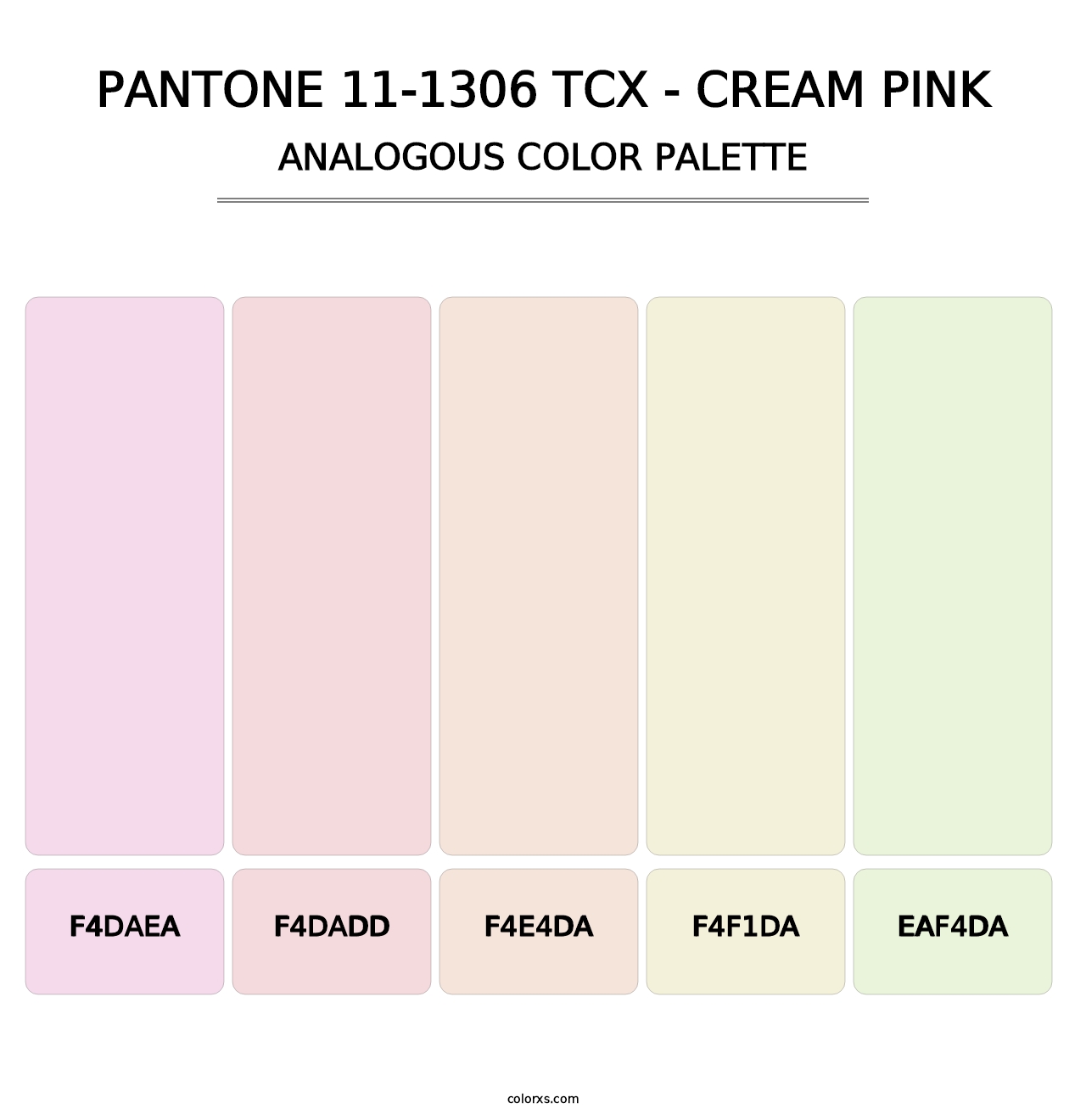 PANTONE 11-1306 TCX - Cream Pink - Analogous Color Palette