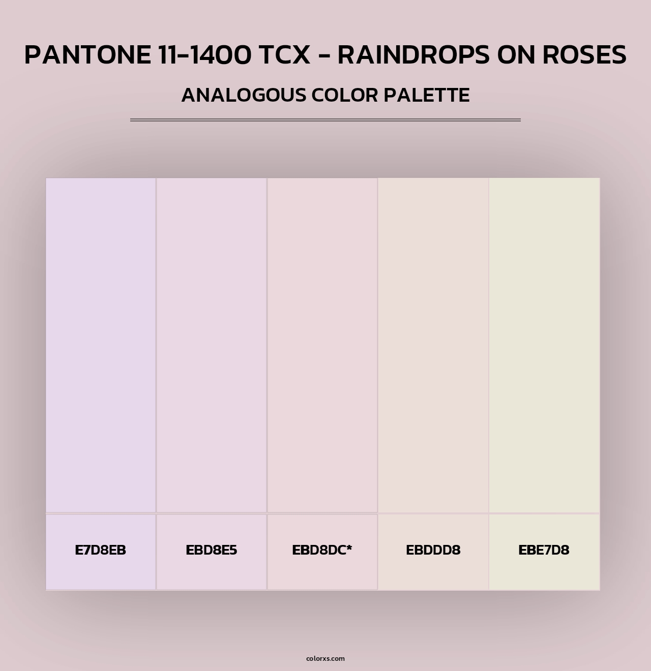 PANTONE 11-1400 TCX - Raindrops on Roses - Analogous Color Palette