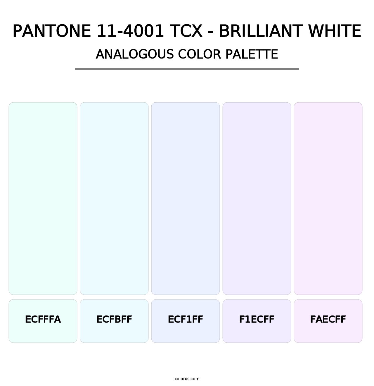 PANTONE 11-4001 TCX - Brilliant White - Analogous Color Palette