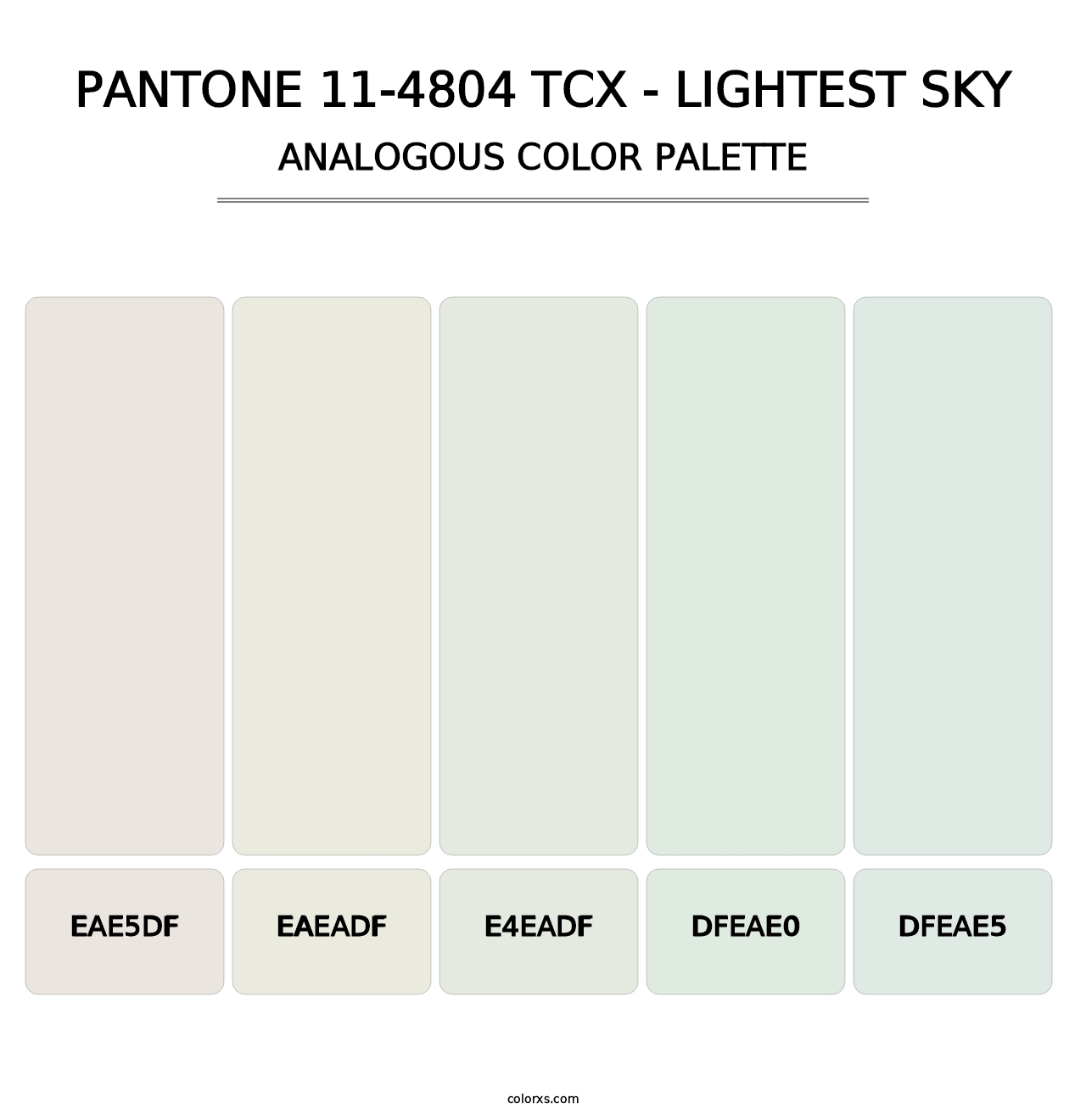PANTONE 11-4804 TCX - Lightest Sky - Analogous Color Palette