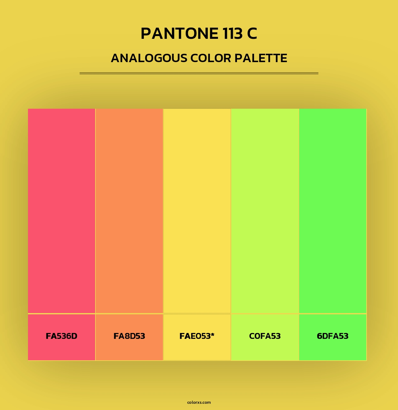 PANTONE 113 C - Analogous Color Palette