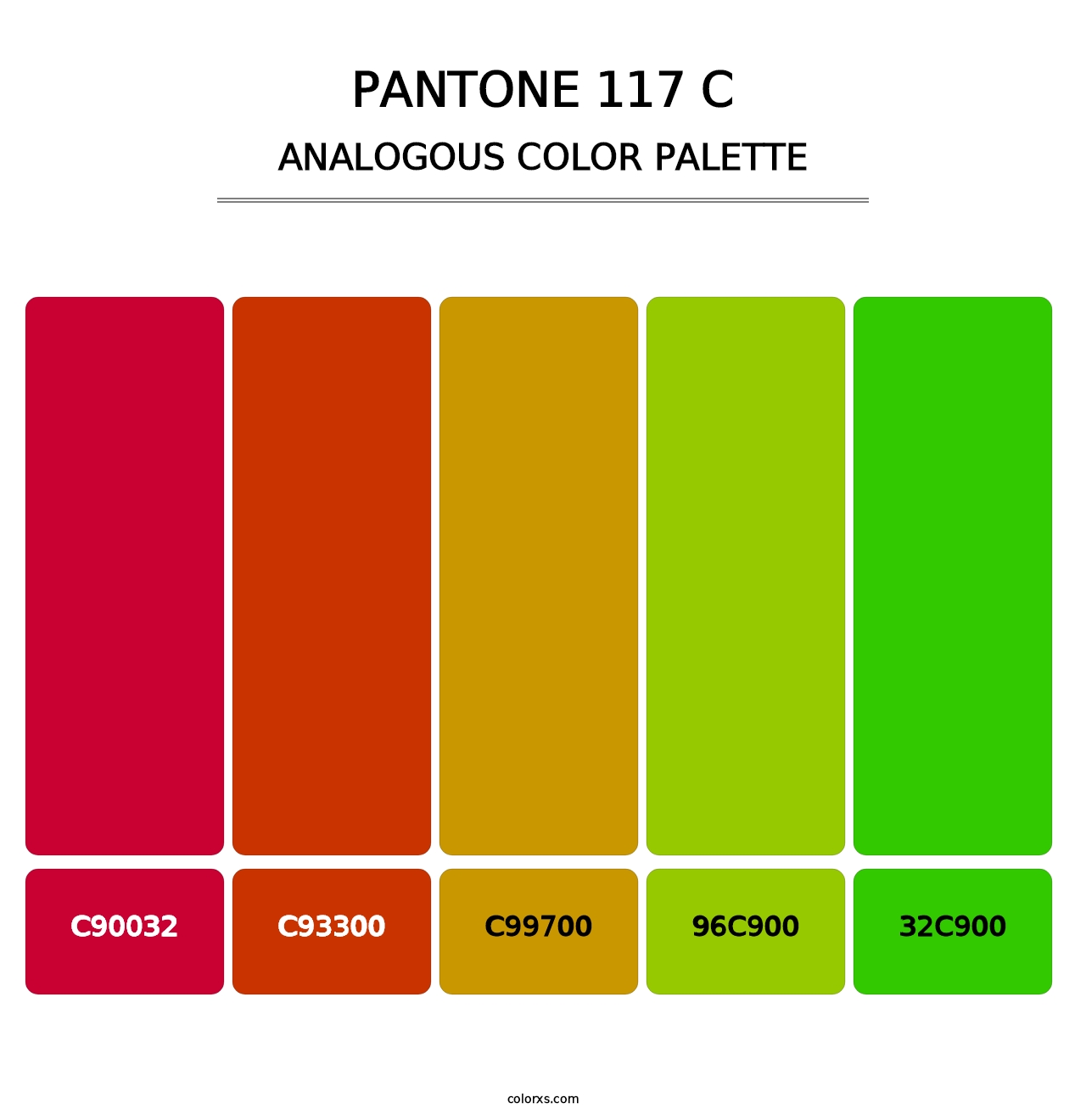 PANTONE 117 C - Analogous Color Palette
