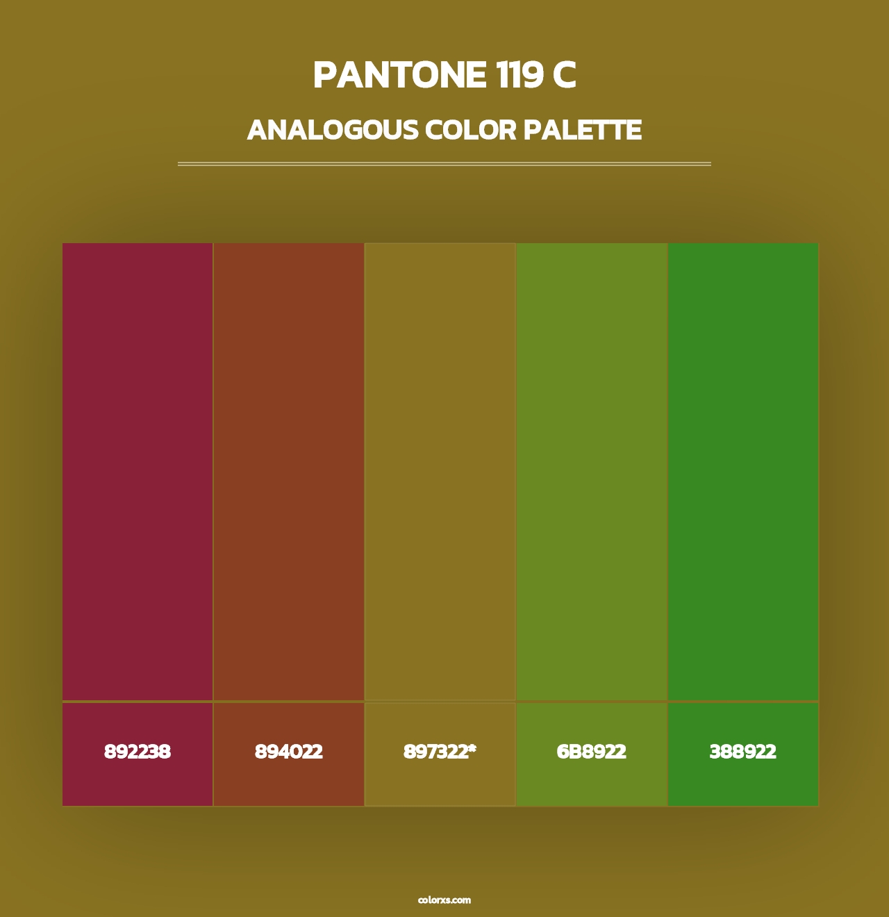 PANTONE 119 C - Analogous Color Palette