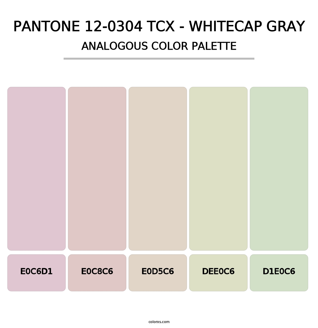 PANTONE 12-0304 TCX - Whitecap Gray - Analogous Color Palette
