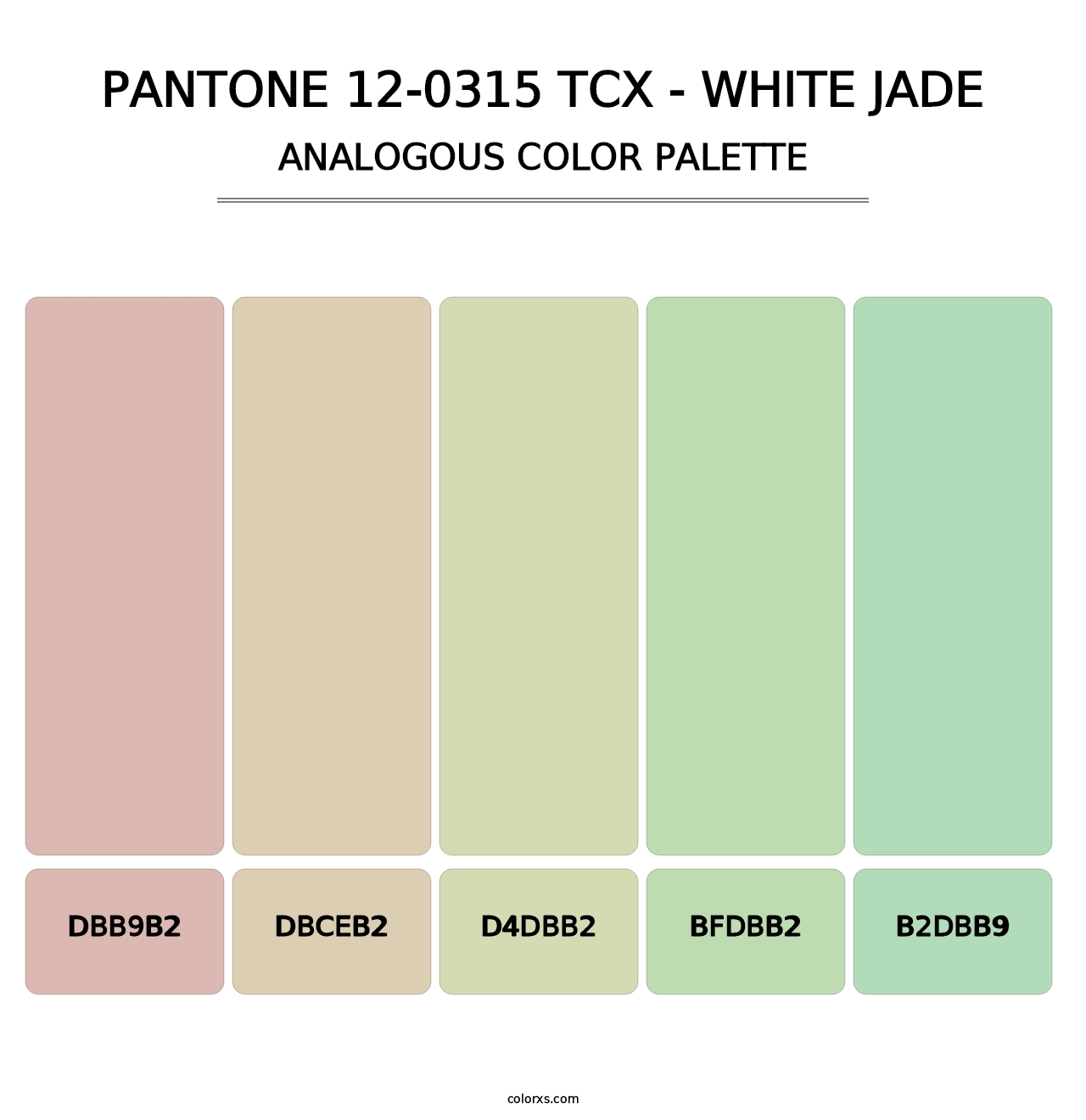 PANTONE 12-0315 TCX - White Jade - Analogous Color Palette