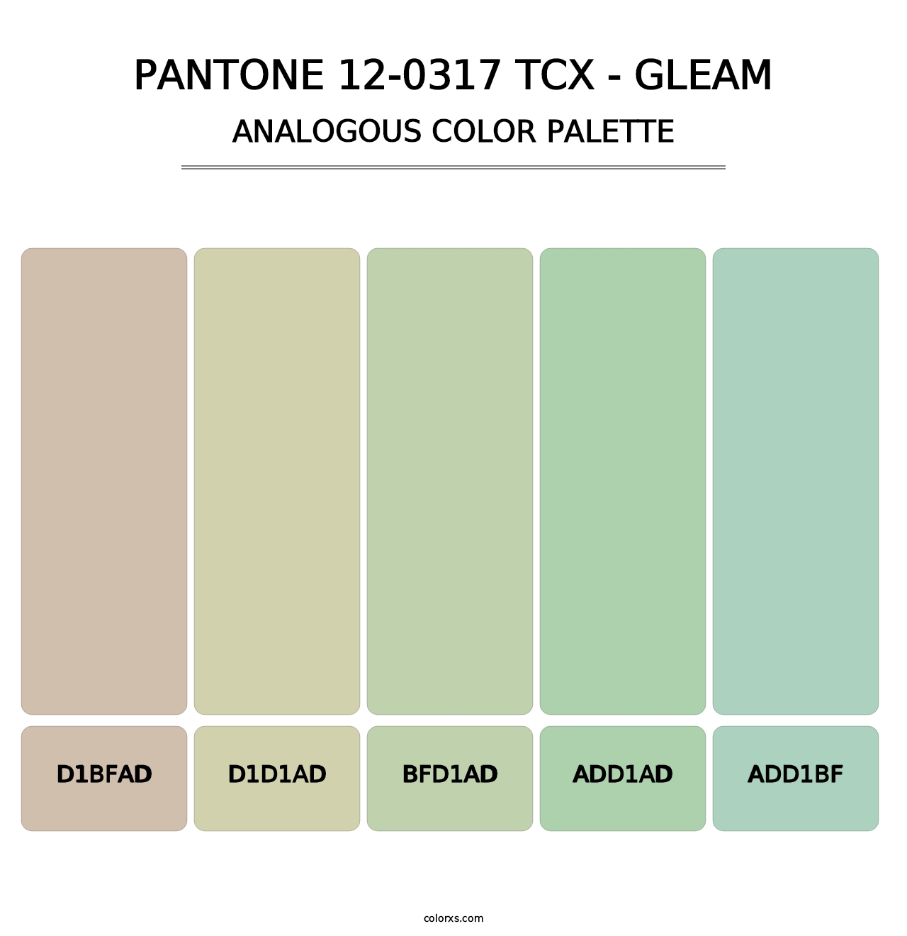 PANTONE 12-0317 TCX - Gleam - Analogous Color Palette