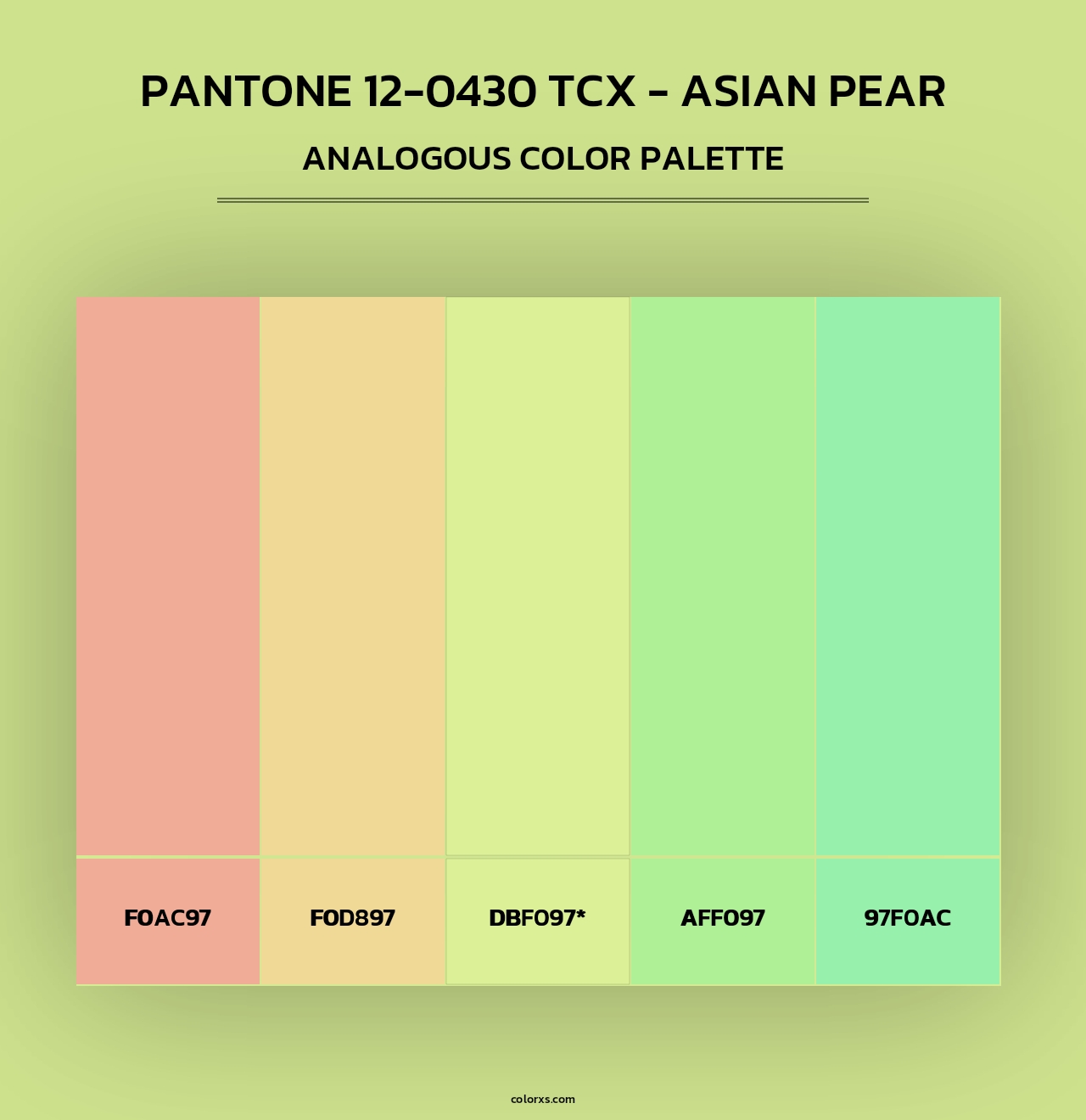 PANTONE 12-0430 TCX - Asian Pear - Analogous Color Palette