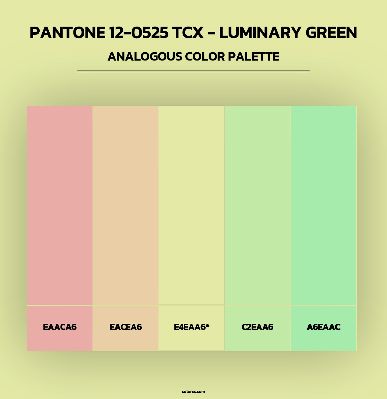 PANTONE 12-0525 TCX - Luminary Green - Analogous Color Palette