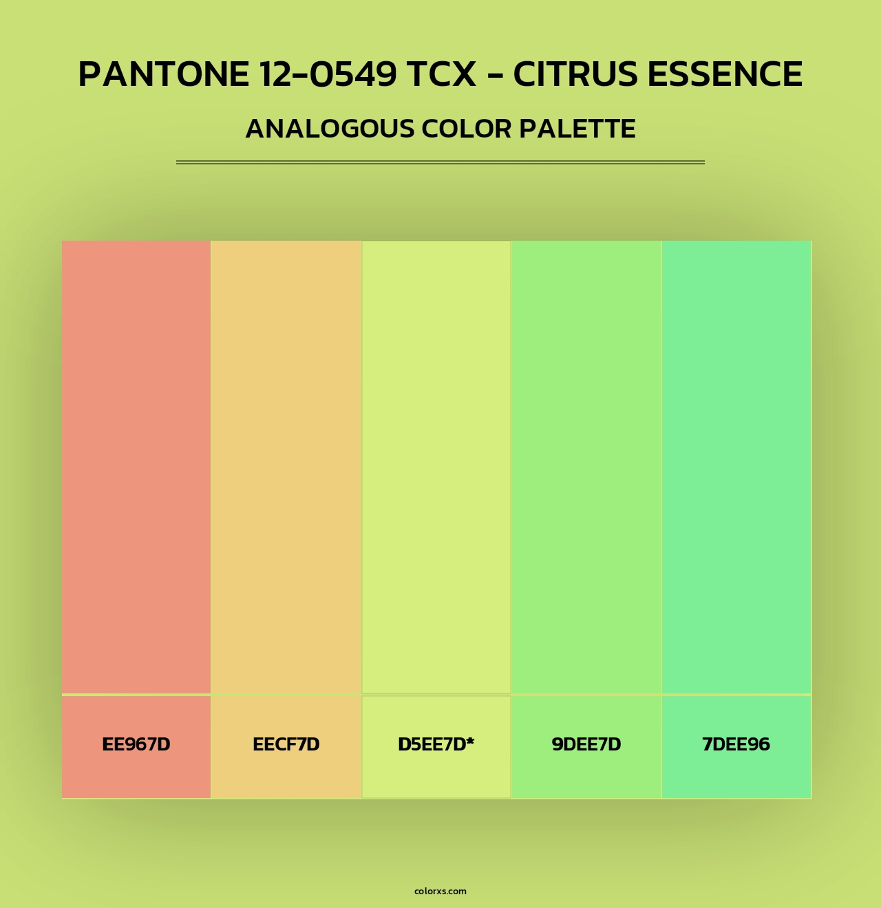 PANTONE 12-0549 TCX - Citrus Essence - Analogous Color Palette
