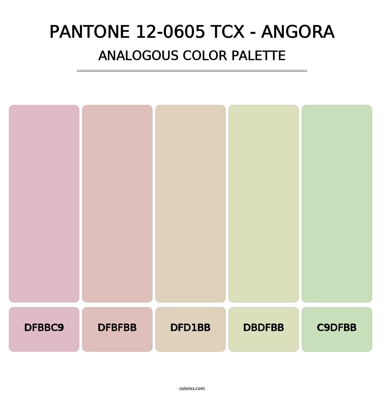 PANTONE 12-0605 TCX - Angora - Analogous Color Palette