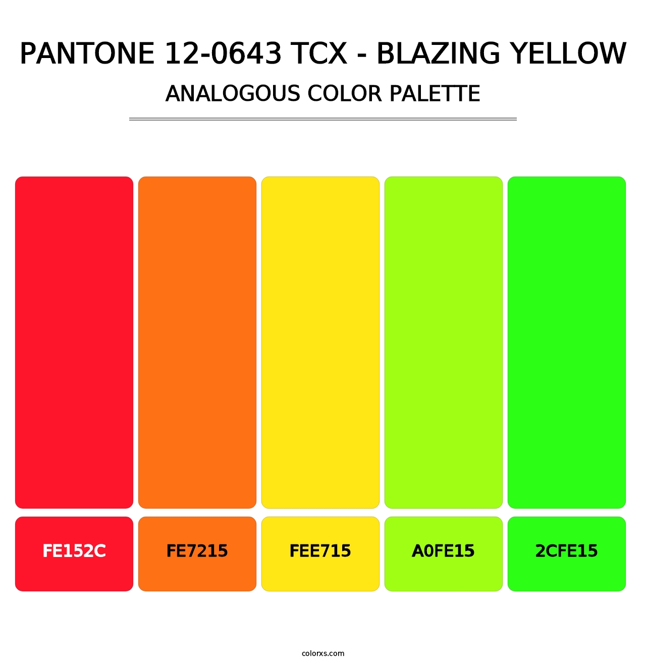 PANTONE 12-0643 TCX - Blazing Yellow - Analogous Color Palette