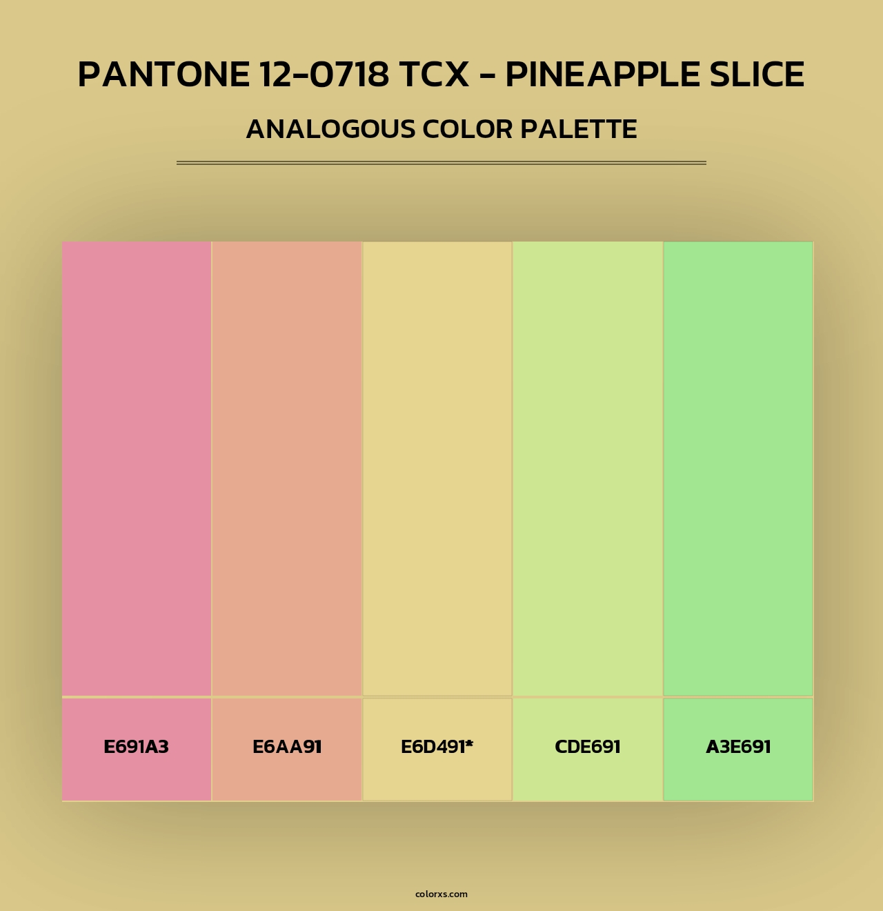PANTONE 12-0718 TCX - Pineapple Slice - Analogous Color Palette