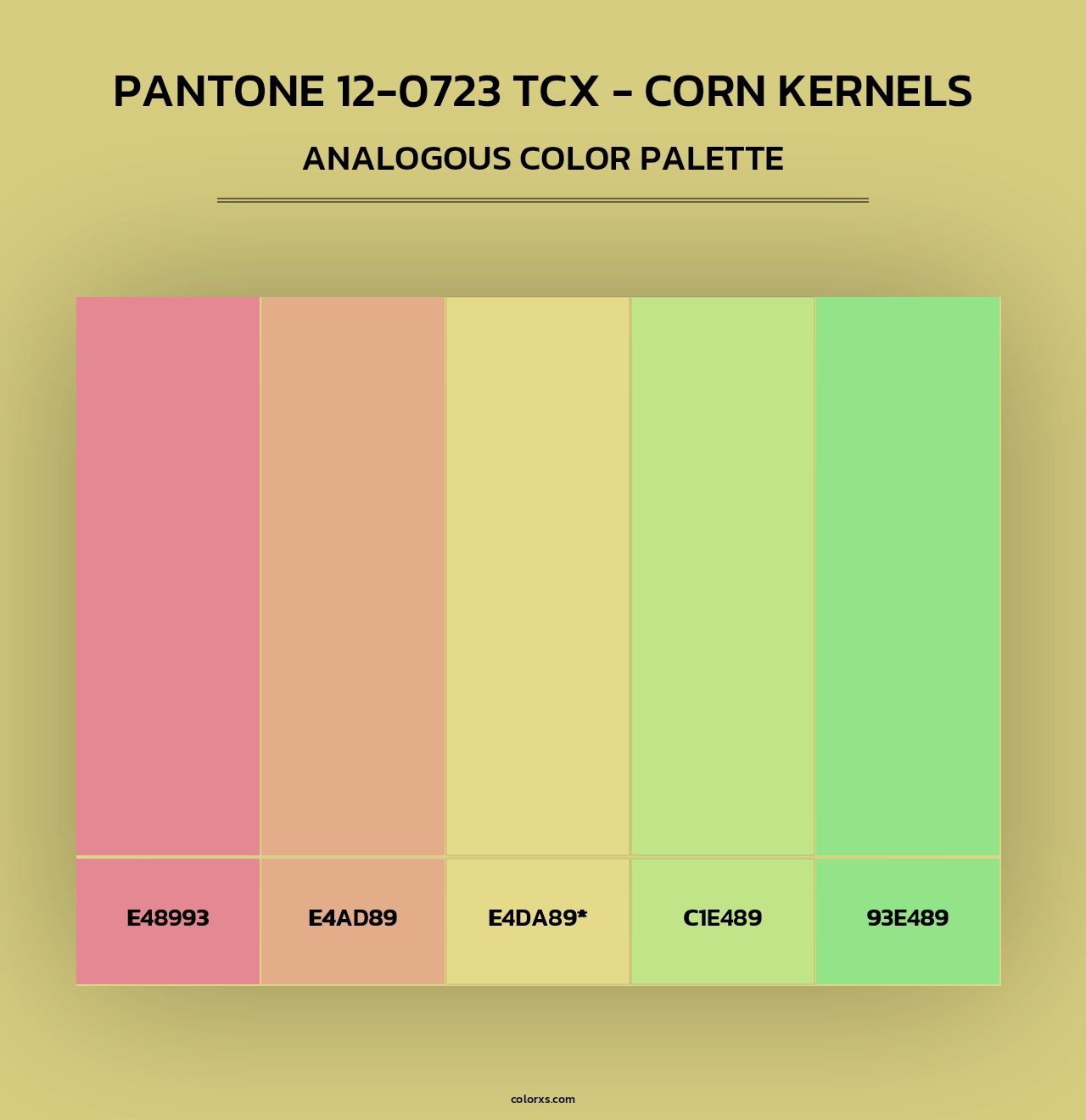 PANTONE 12-0723 TCX - Corn Kernels - Analogous Color Palette