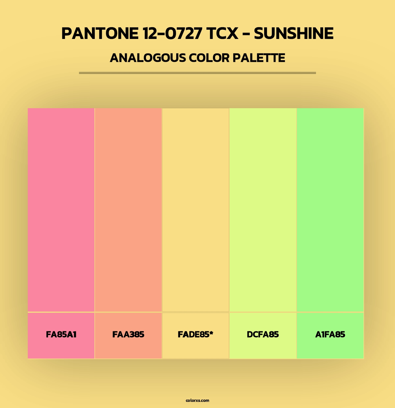 PANTONE 12-0727 TCX - Sunshine - Analogous Color Palette