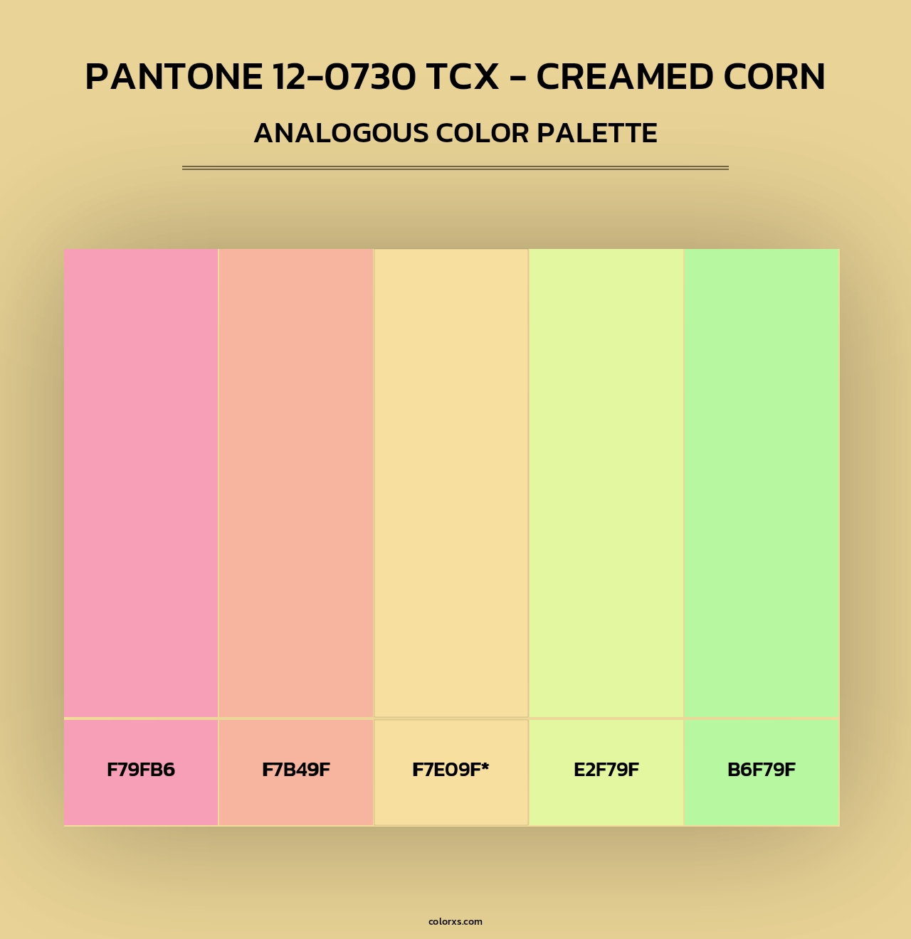 PANTONE 12-0730 TCX - Creamed Corn - Analogous Color Palette