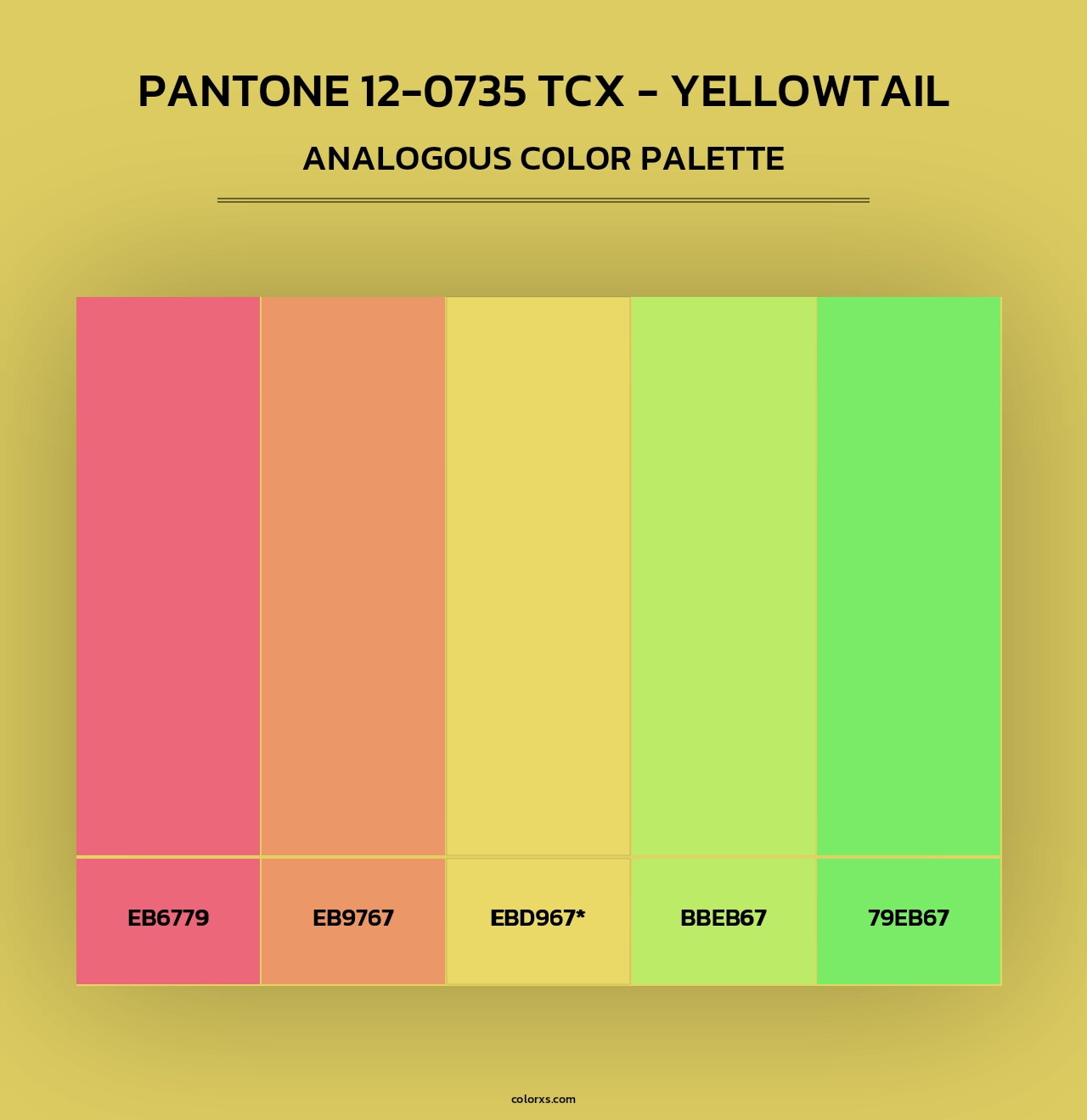 PANTONE 12-0735 TCX - Yellowtail - Analogous Color Palette