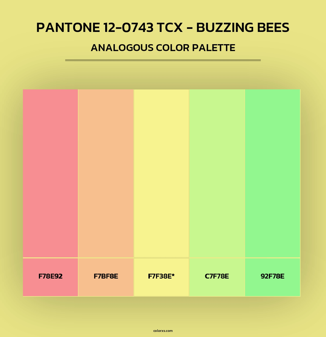 PANTONE 12-0743 TCX - Buzzing Bees - Analogous Color Palette