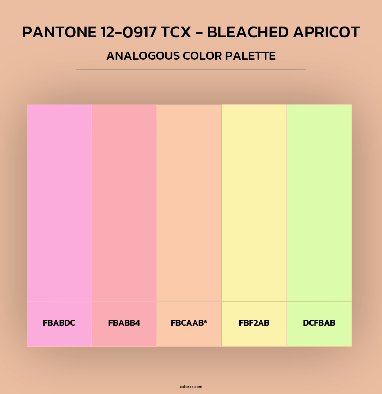 PANTONE 12-0917 TCX - Bleached Apricot - Analogous Color Palette