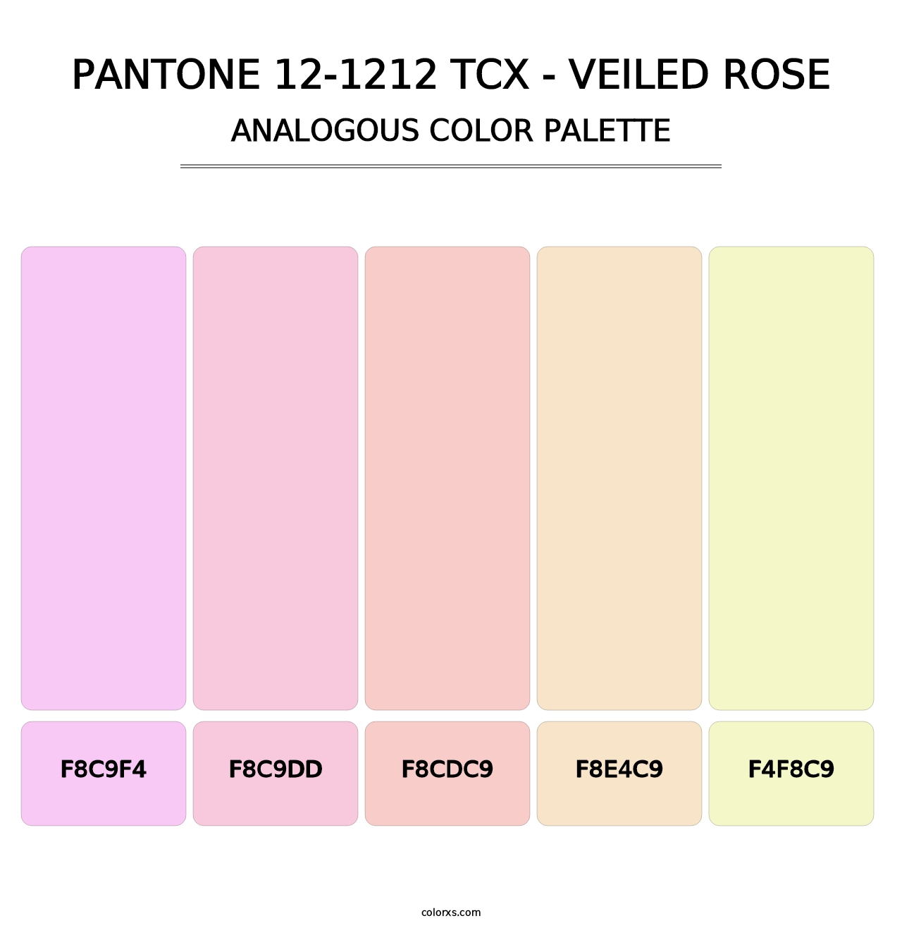 PANTONE 12-1212 TCX - Veiled Rose - Analogous Color Palette