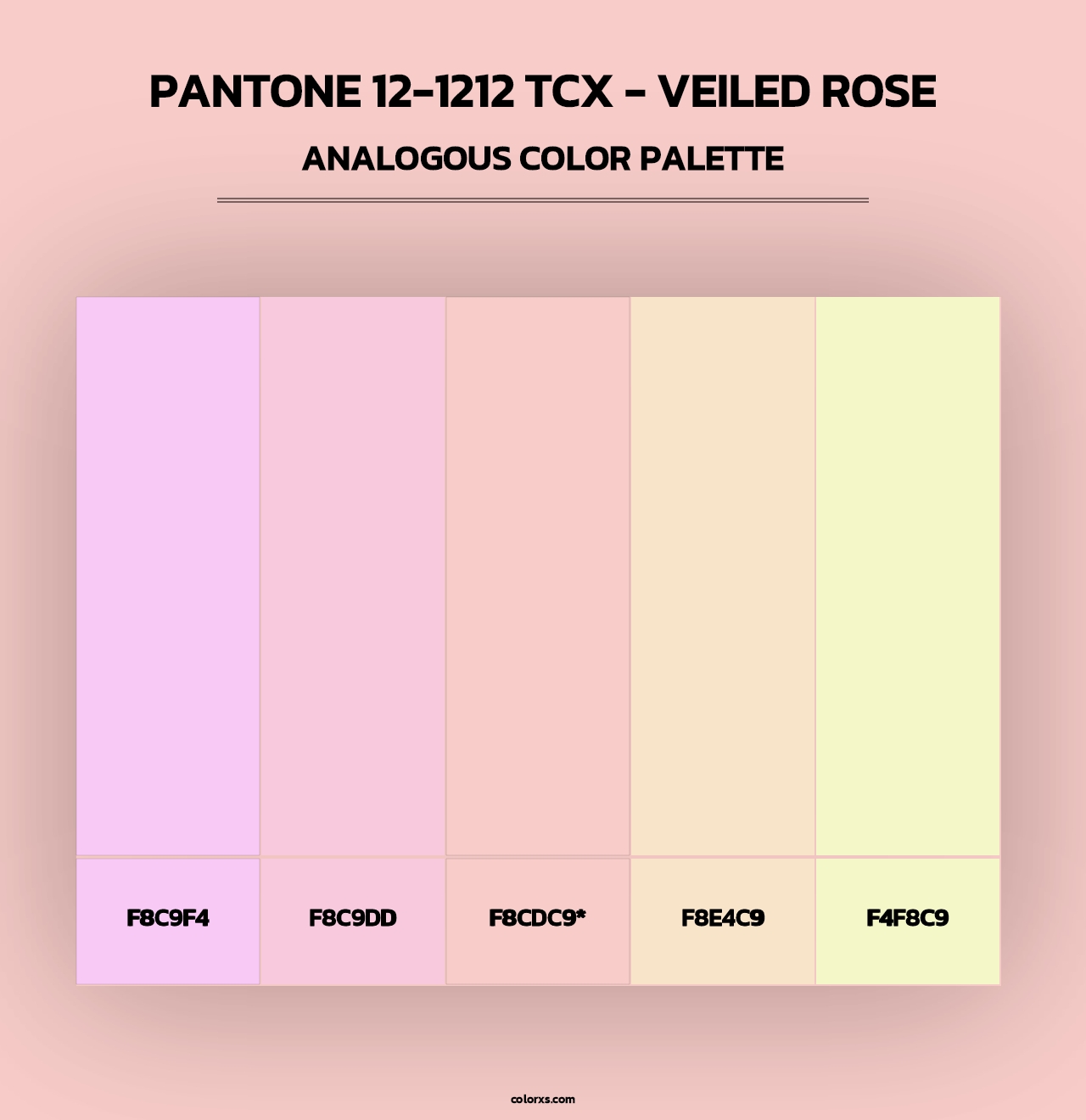 PANTONE 12-1212 TCX - Veiled Rose - Analogous Color Palette