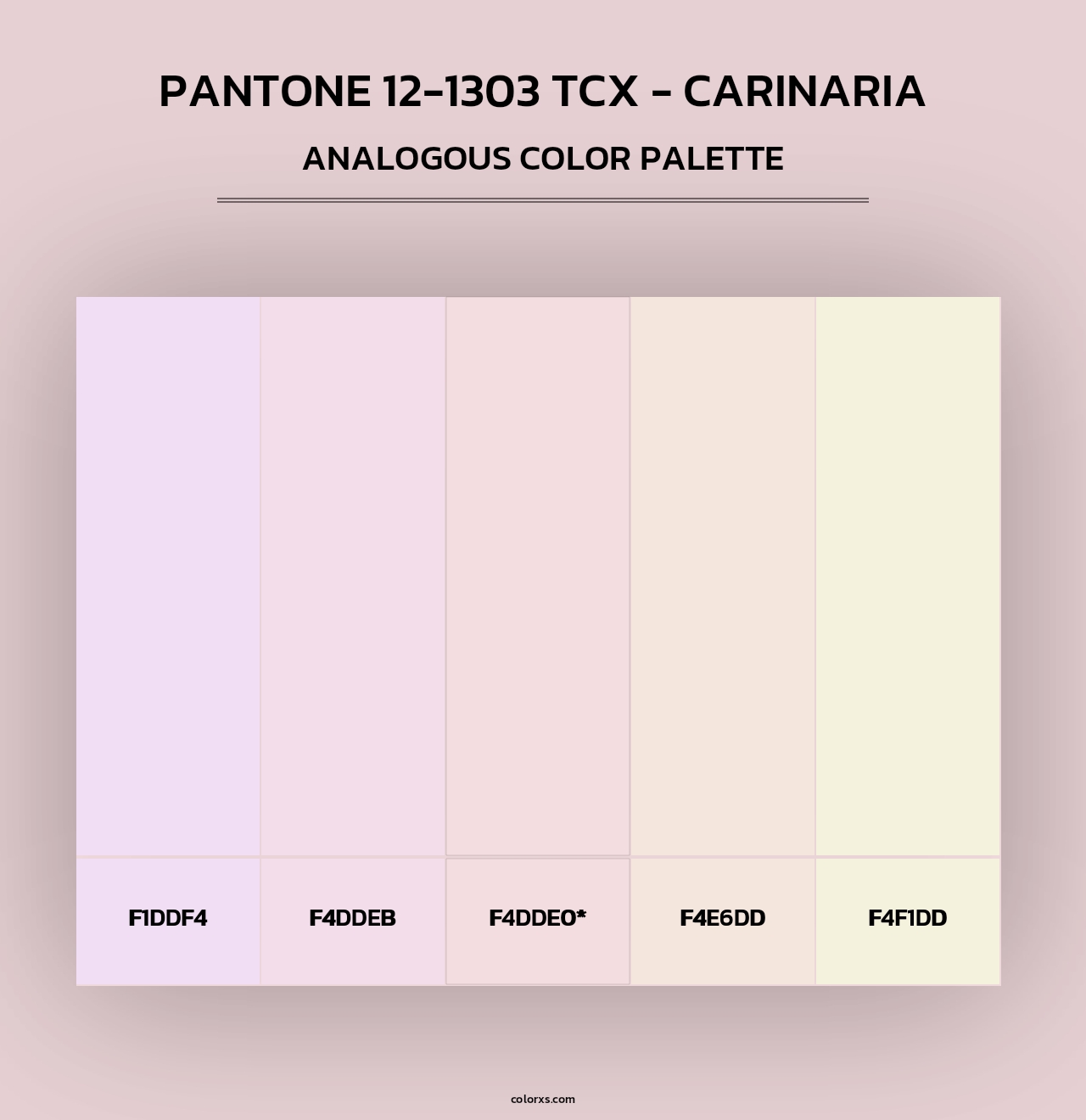 PANTONE 12-1303 TCX - Carinaria - Analogous Color Palette