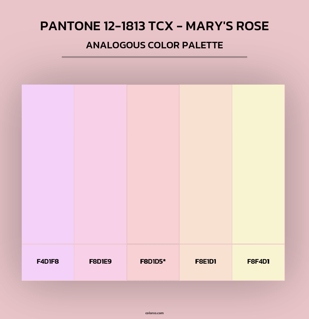 PANTONE 12-1813 TCX - Mary's Rose - Analogous Color Palette