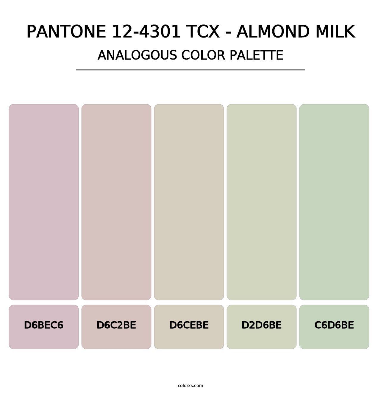 PANTONE 12-4301 TCX - Almond Milk - Analogous Color Palette