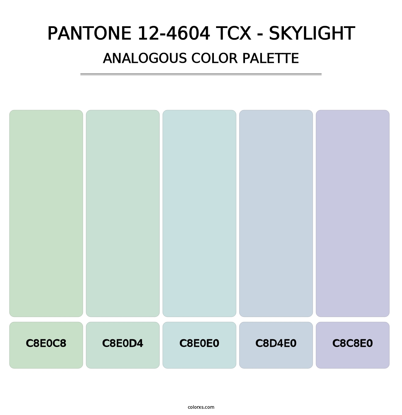 PANTONE 12-4604 TCX - Skylight - Analogous Color Palette