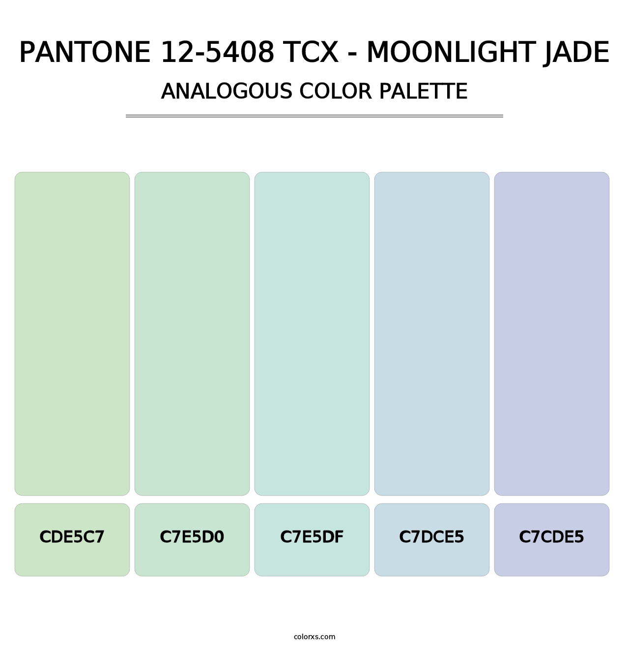 PANTONE 12-5408 TCX - Moonlight Jade - Analogous Color Palette