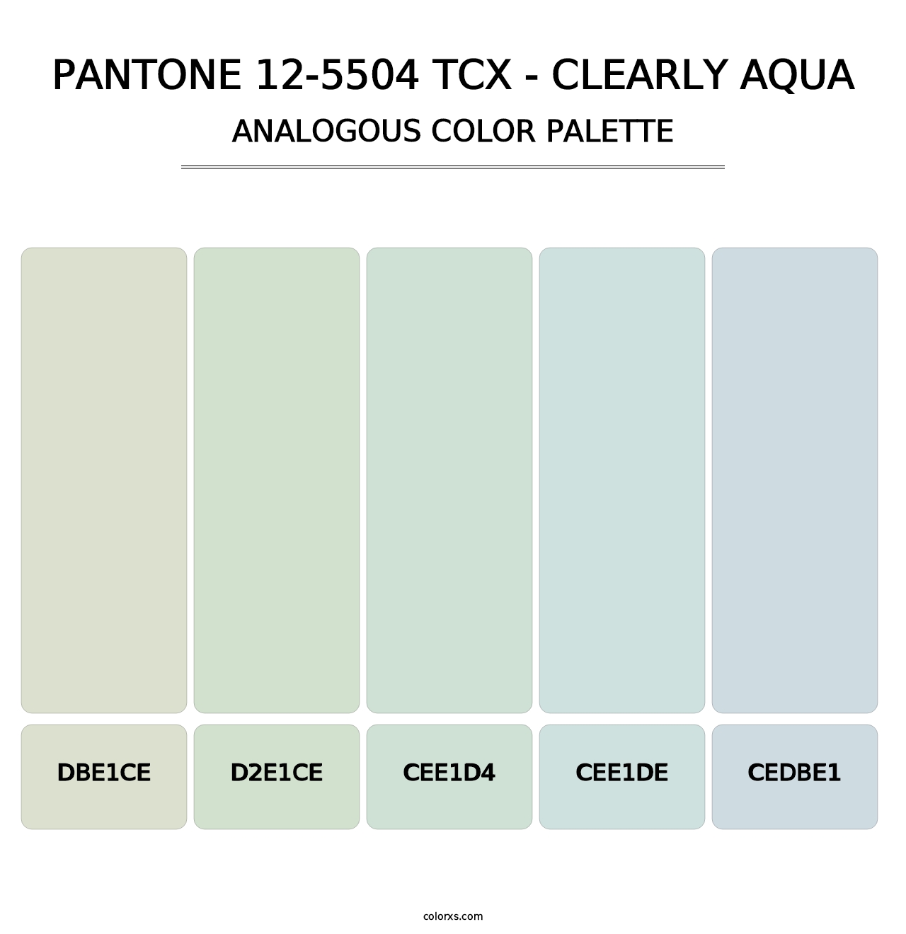 PANTONE 12-5504 TCX - Clearly Aqua - Analogous Color Palette