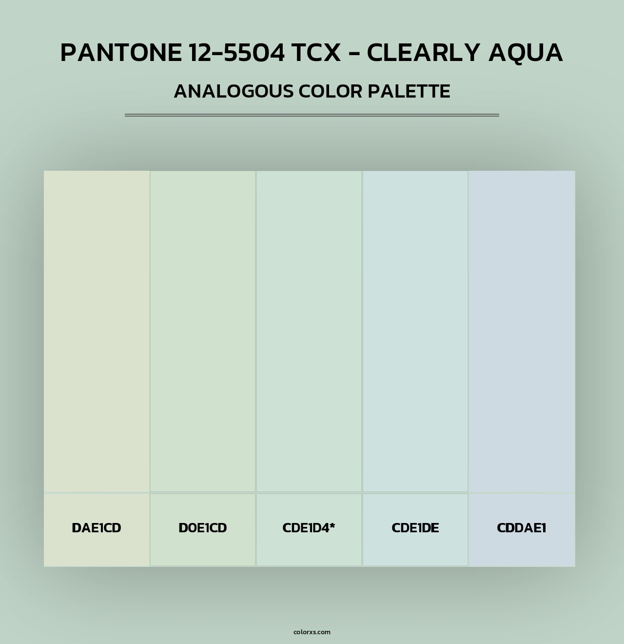 PANTONE 12-5504 TCX - Clearly Aqua - Analogous Color Palette