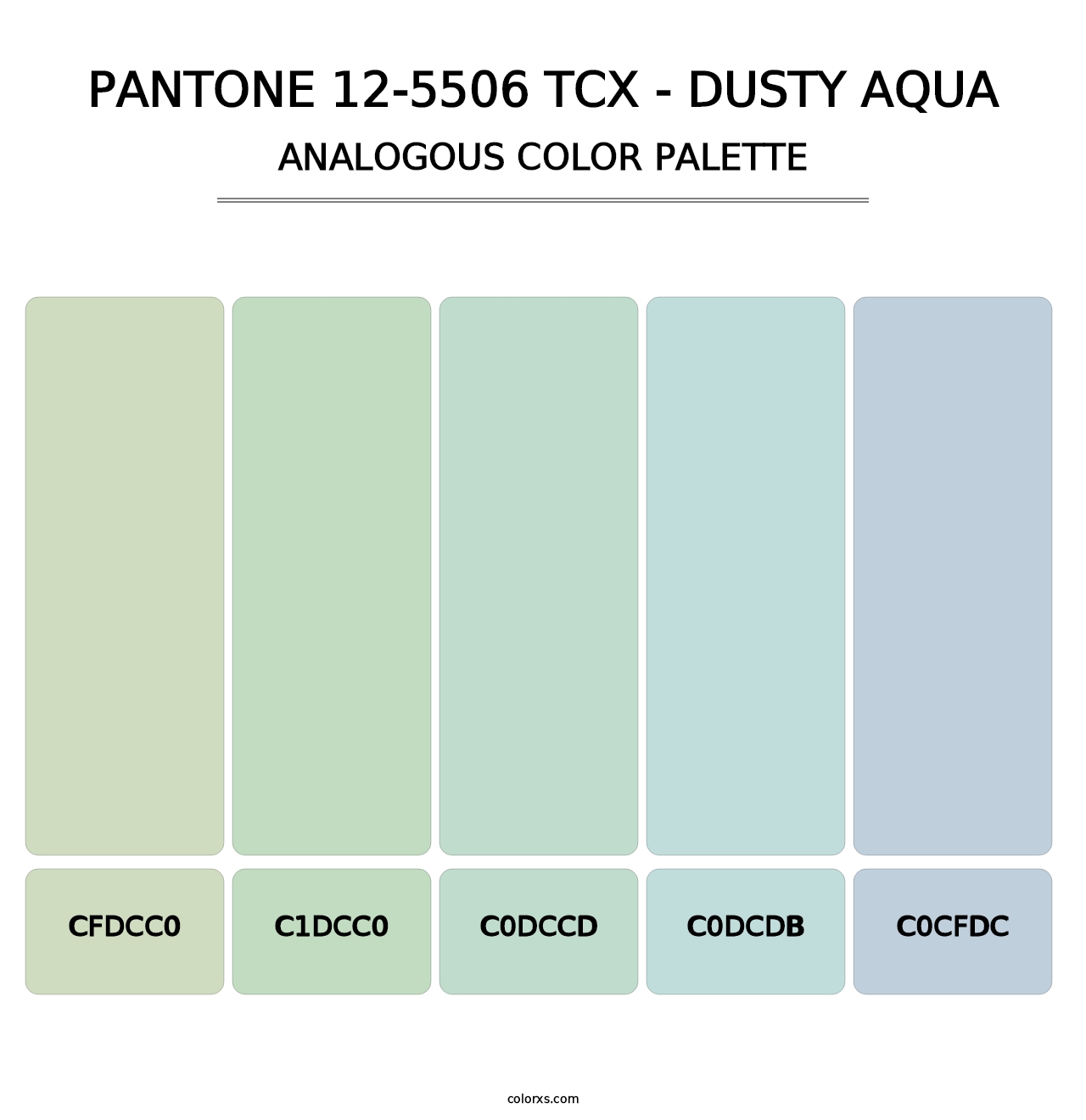 PANTONE 12-5506 TCX - Dusty Aqua - Analogous Color Palette