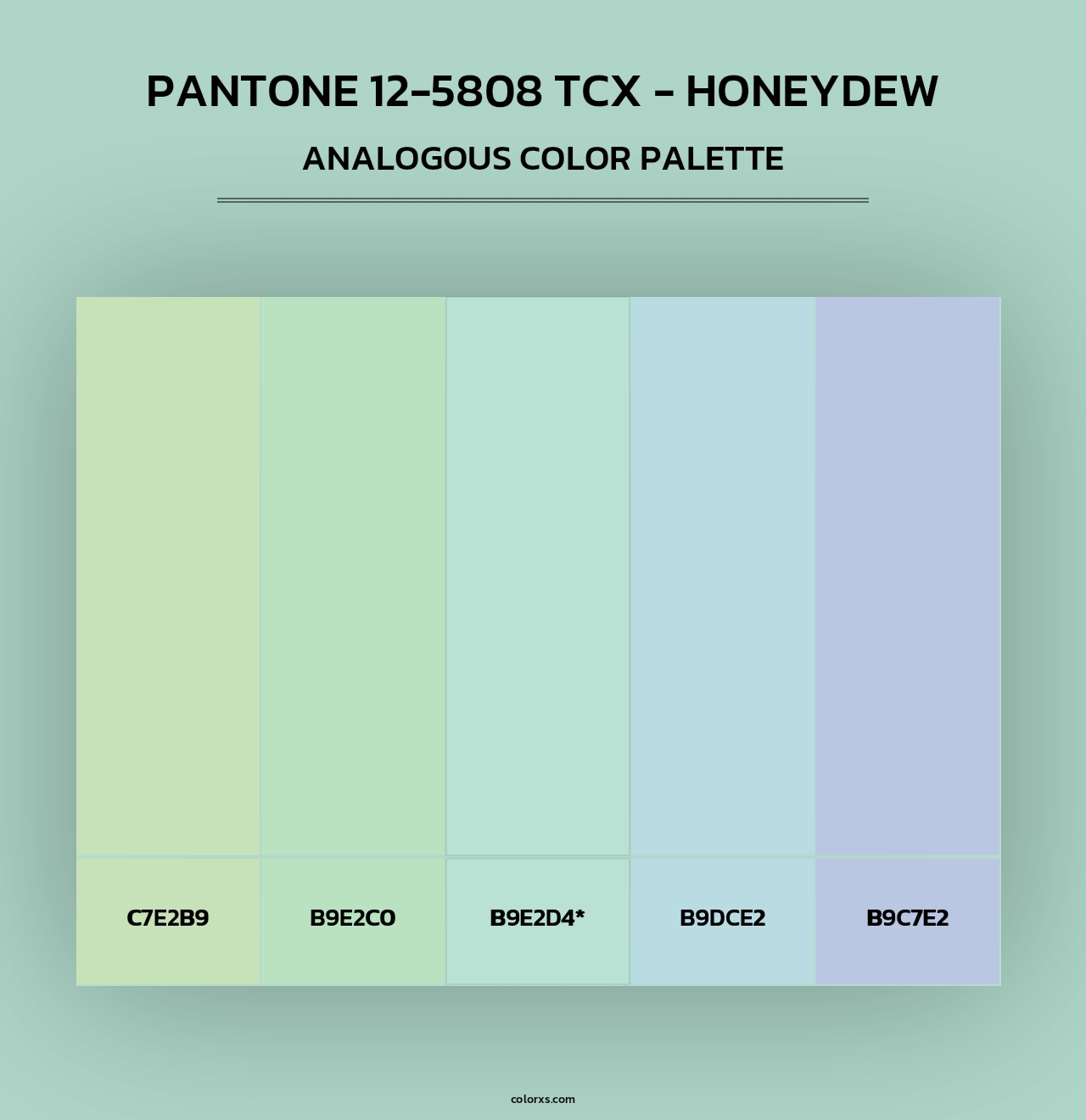 PANTONE 12-5808 TCX - Honeydew - Analogous Color Palette