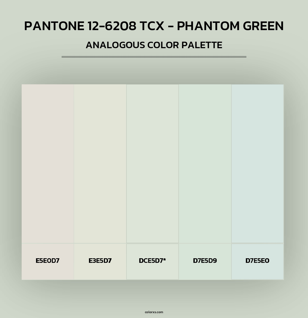PANTONE 12-6208 TCX - Phantom Green - Analogous Color Palette