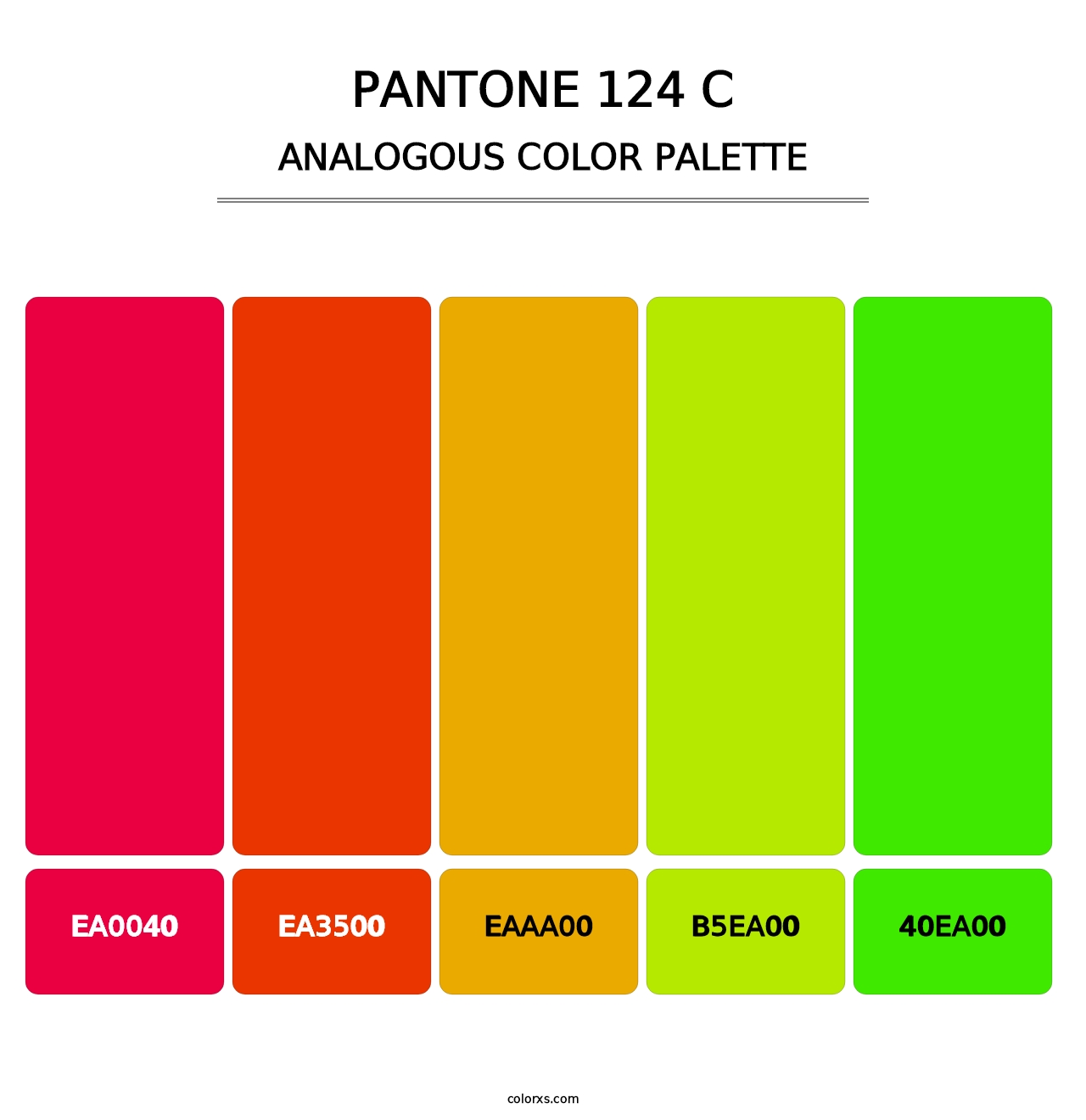 PANTONE 124 C - Analogous Color Palette
