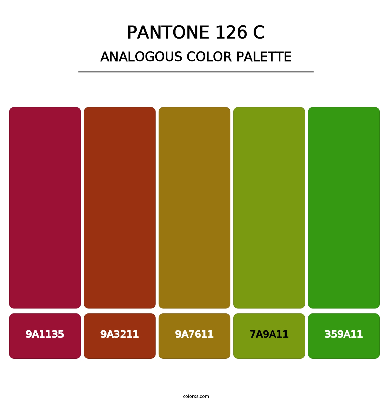 PANTONE 126 C - Analogous Color Palette