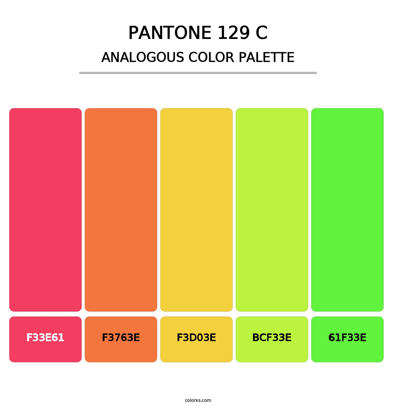 PANTONE 129 C - Analogous Color Palette