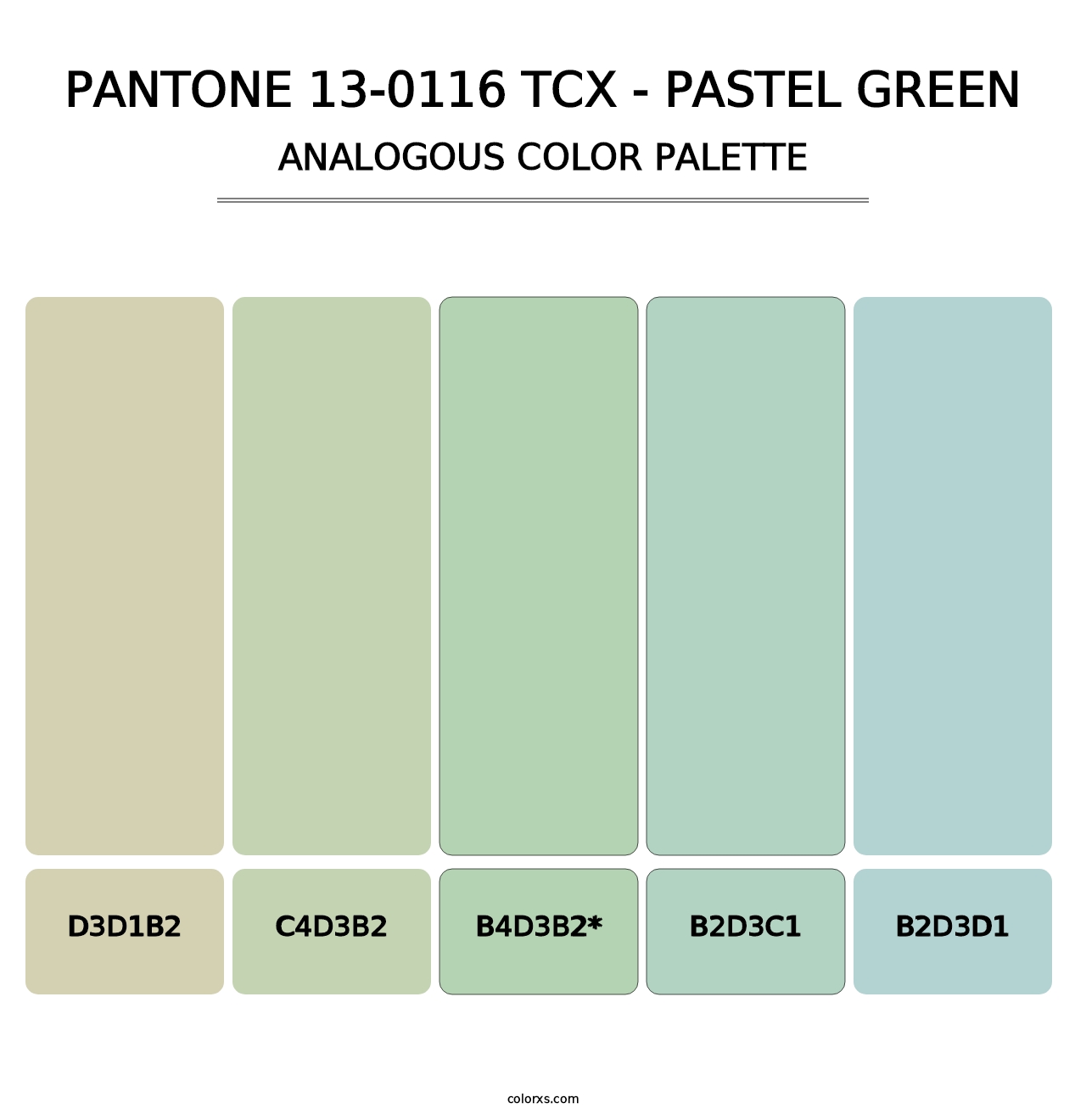 PANTONE 13-0116 TCX - Pastel Green - Analogous Color Palette