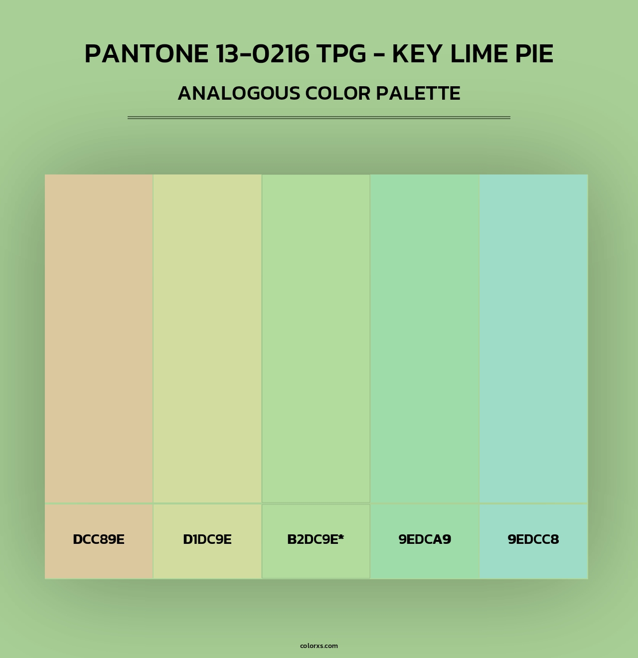 Pantone 13-0216 TPG - Key Lime Pie - Analogous Color Palette