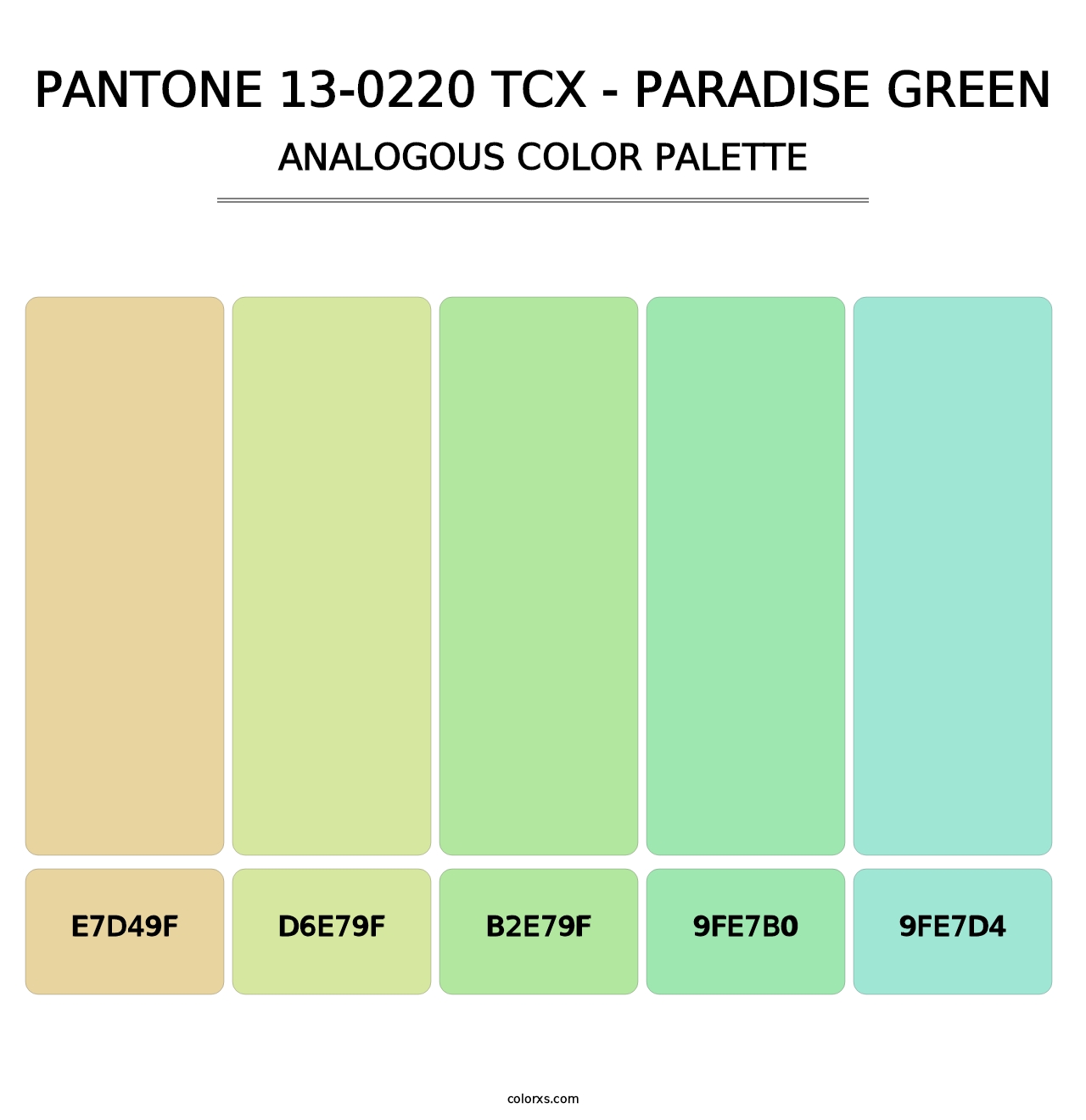 PANTONE 13-0220 TCX - Paradise Green - Analogous Color Palette