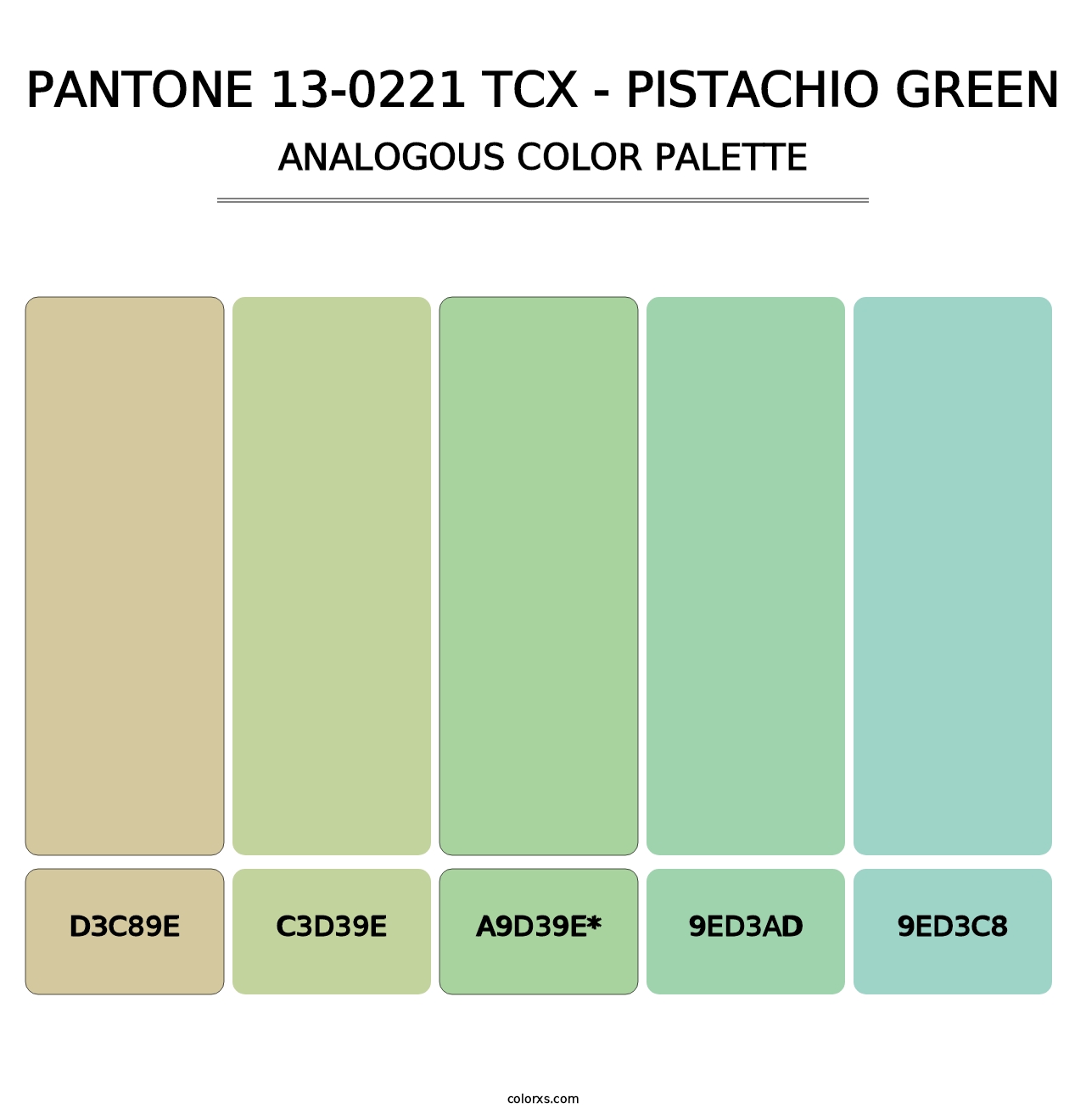 PANTONE 13-0221 TCX - Pistachio Green - Analogous Color Palette